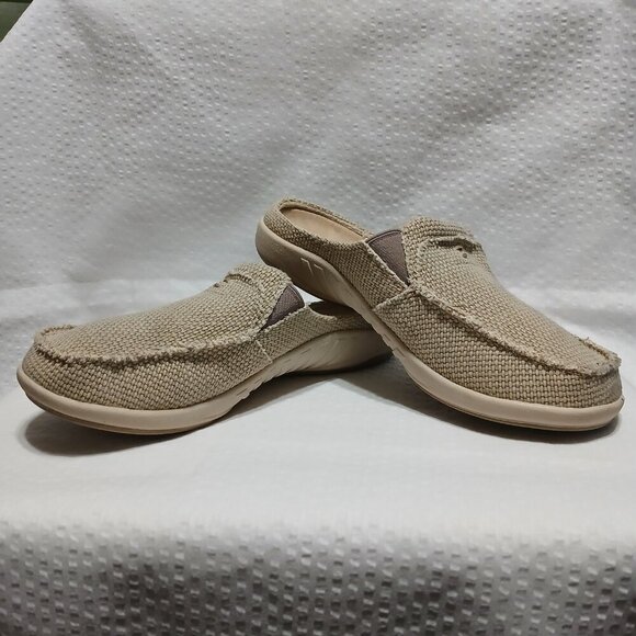 WOMENS WALK HERO BEIGE CANVAS ARCH SUPPORT SPORTY SHOE MULES SIZE 6 - Picture 9 of 10
